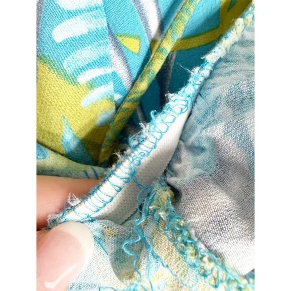 CLIO Petites Vtg 90s Palm Leaf Print Slip Skirt PM - Picture 6 of 13